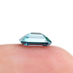 0.37 Ct blue emerald cut lab grown diamond with vibrant fancy blue color and elegant step cut facets, loose diamond for custom fine jewelry.