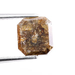 1.52 Ct asscher cut brown natural diamond loose stone with step facets for engagement ring or fine jewelry design