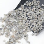 light grey and brown natural diamond chips with a raw uncut appearance
