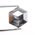 0.76 carat hexagon cut black diamond loose stone with deep fancy color for engagement ring and custom jewelry design