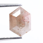 1.25 Ct hexagon cut pink peach diamond loose gemstone with brilliant faceting for engagement ring or custom fine jewelry