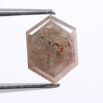 1.25 Ct hexagon cut pink peach diamond loose gemstone with brilliant faceting for engagement ring or custom fine jewelry