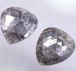 6.12 Ct Grey Colored Diamond Pair Pear Cut Diamond Pair Use For Jewerly Earrings Salt And Pepper Diamond