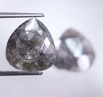 6.12 Ct Grey Colored Diamond Pair Pear Cut Diamond Pair Use For Jewerly Earrings Salt And Pepper Diamond