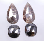 6.16 Ct Oval & Pear Cut Diamond Salt And Pepper Diamond Use For Jewetly Black & Grey Colored Diamonds Unique Diamond