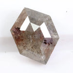 1.51 Ct hexagon cut gray natural diamond loose stone with clean faceting for engagement ring or custom fine jewelry