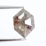 1.51 Ct hexagon cut gray natural diamond loose stone with clean faceting for engagement ring or custom fine jewelry