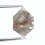 1.51 Ct hexagon cut gray natural diamond loose stone with clean faceting for engagement ring or custom fine jewelry