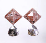 4.97 Ct Pear & Asscher Cut Diamond Salt And Pepper Diamond Use For Jewerly Brown & Black Colored Diamond Pair