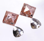 4.97 Ct Pear & Asscher Cut Diamond Salt And Pepper Diamond Use For Jewerly Brown & Black Colored Diamond Pair
