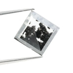 Square-cut black lab-grown diamond with polished facets, ideal for ethical jewelry, engagement rings, and custom luxury designs