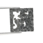 Square-cut black lab-grown diamond with polished facets, ideal for ethical jewelry, engagement rings, and custom luxury designs