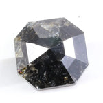 1.62 Ct Asscher cut black diamond loose stone with deep dark tone and step facets for luxury engagement jewelry
