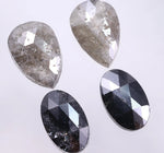 8.74 Ct Salt And Pepper Diamond Pear & Oval Cut Diamond Use For Jewerly Black & Grey Colored Diamond Unique Diamond Shaped