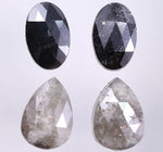 8.74 Ct Salt And Pepper Diamond Pear & Oval Cut Diamond Use For Jewerly Black & Grey Colored Diamond Unique Diamond Shaped