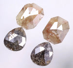 2.11 Ct Asscher & Pear Cut Diamond Salt And Pepper Diamond Use For Jewerly Earrings Yellow & Brown Cut Diamond Unique Diamond