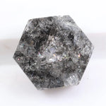 Classic hexagon cut black natural diamond loose stone for solitaire ring, unique geometric black diamond gemstone for custom jewelry design.
