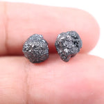 Matching pair of raw gray diamonds is especially rare, making them ideal for custom jewelry designs.