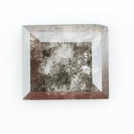 Square emerald-cut lab-grown salt and pepper diamond with natural black and gray inclusions, ethically sourced, unique designer gemstone for engagement rings or statement jewelry
