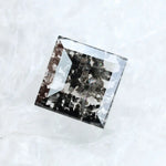 3.79 Ct Square Cut Salt & Pepper CVD Lab Diamond Loose Stone for Custom Engagement Rings
