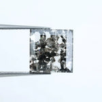 3.79 Ct Square Cut Salt & Pepper CVD Lab Diamond Loose Stone for Custom Engagement Rings