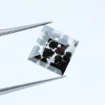 Unique 3.79 Ct Salt & Pepper CVD Diamond, Square Cut Loose Stone Perfect for Ring Design