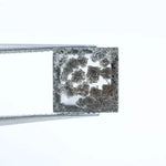 Unique 3.79 Ct Salt & Pepper CVD Diamond, Square Cut Loose Stone Perfect for Ring Design