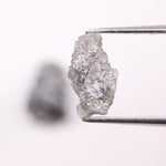 Raw natural gray diamond pair for bespoke jewelry. Unique, conflict-free diamond