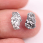 Raw natural gray diamond pair for bespoke jewelry. Unique, conflict-free diamond