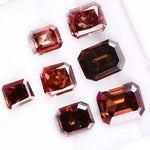 Fancy brown emerald cut lab grown diamond loose stone, octagon step cut for custom engagement ring and fine jewelry