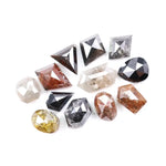 4.38 Ct Natural Mixed Shape Rose Cut Diamonds – Grey, Black, Brown Rustic Loose Stones for Jewelry