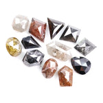 4.38 Ct Natural Mixed Shape Rose Cut Diamonds – Grey, Black, Brown Rustic Loose Stones for Jewelry