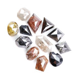 4.38 Ct Natural Mixed Shape Rose Cut Diamonds – Grey, Black, Brown Rustic Loose Stones for Jewelry
