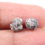 Gray Stud Diamond Matching rough gray diamond pair with natural uncut crystal texture