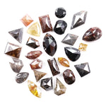 8.17 Ct Natural Fancy Shape Loose Diamond Lot with Triangle, Pear, Kite & Rose Cut Mixed Color Rustic Diamonds