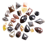 8.17 Ct Natural Fancy Shape Loose Diamond Lot with Triangle, Pear, Kite & Rose Cut Mixed Color Rustic Diamonds