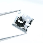 2.59 Ct Square Cut Salt & Pepper CVD Lab Grown Diamond loose stone for necklace design.
