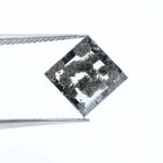 2.59 Ct Square Cut Salt & Pepper CVD Lab Grown Diamond loose stone for necklace design.