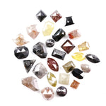 6.48 Ct fancy natural diamond lot with mix shapes and rustic rose cut diamonds, conflict-free loose stones for rings and earrings