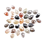 10.76 Ct natural multicolor rustic pear diamond lot with grey, black, brown and yellow loose diamonds for custom jewelry design