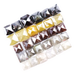 9.46 Ct natural mixed color diamond lot with square rose cut black, yellow, brown and grey loose diamonds for jewelry making