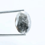 5.39 Ct Salt & Pepper Oval Cut CVD lab grown diamond loose stone for custom jewelry