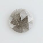 Round-cut salt and pepper lab-grown diamond with unique natural inclusions, ethically created for custom engagement rings and fine jewelry