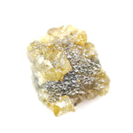 Uncut yellow diamond in natural rough form, weighing 0.92 carats, suitable for a gold promise ring design