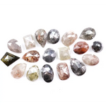 7.37 Ct natural mixed shape rose cut diamond lot with grey, brown and champagne rustic loose diamonds for custom jewelry making.
