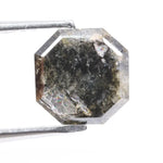 1.31 Ct natural Asscher cut black diamond loose stone with step-cut facets, ideal for custom engagement ring jewelry