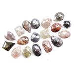 7.37 Ct natural mixed shape rose cut diamond lot with grey, brown and champagne rustic loose diamonds for custom jewelry making.