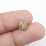 1.23-carat yellow raw diamond in its natural rough form, suitable for a gold band ring setting.