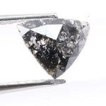 0.76 ct trillion cut natural black diamond loose stone with sharp faceting for engagement ring or custom fine jewelry