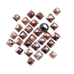 5.54 Ct natural rustic red diamond lot with square rose cut loose earth mined diamonds for artisan jewelry and custom solitaire ring